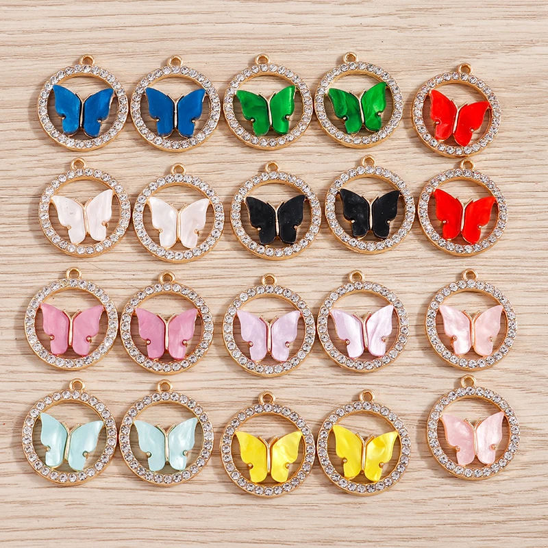 10 teile/los mischen niedlichen Tier Charms Emaille fliegenden Schmetterling Charms Anhänger für Schmuck machen DIY Ohrringe Halsketten Handwerk Geschenke – Detail 19
