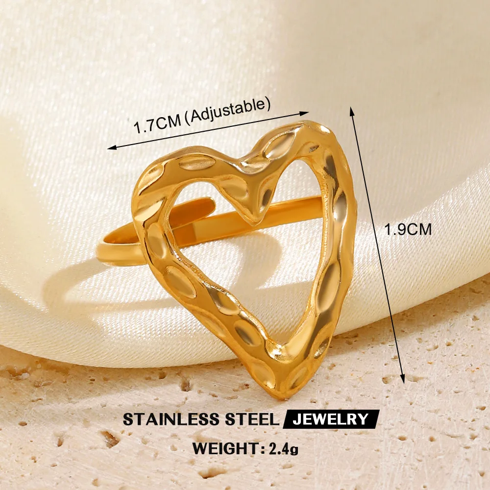 Popular Stainless Steel Love Opening Rings for Women Female