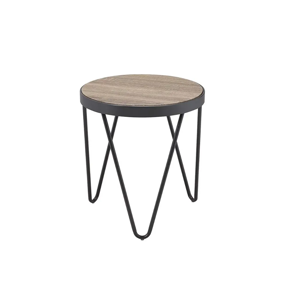 

Tea Table, Oak Gray Countertop Is The Perfect Match for Your Living Room Space, with A Fashionable Industrial Style Design