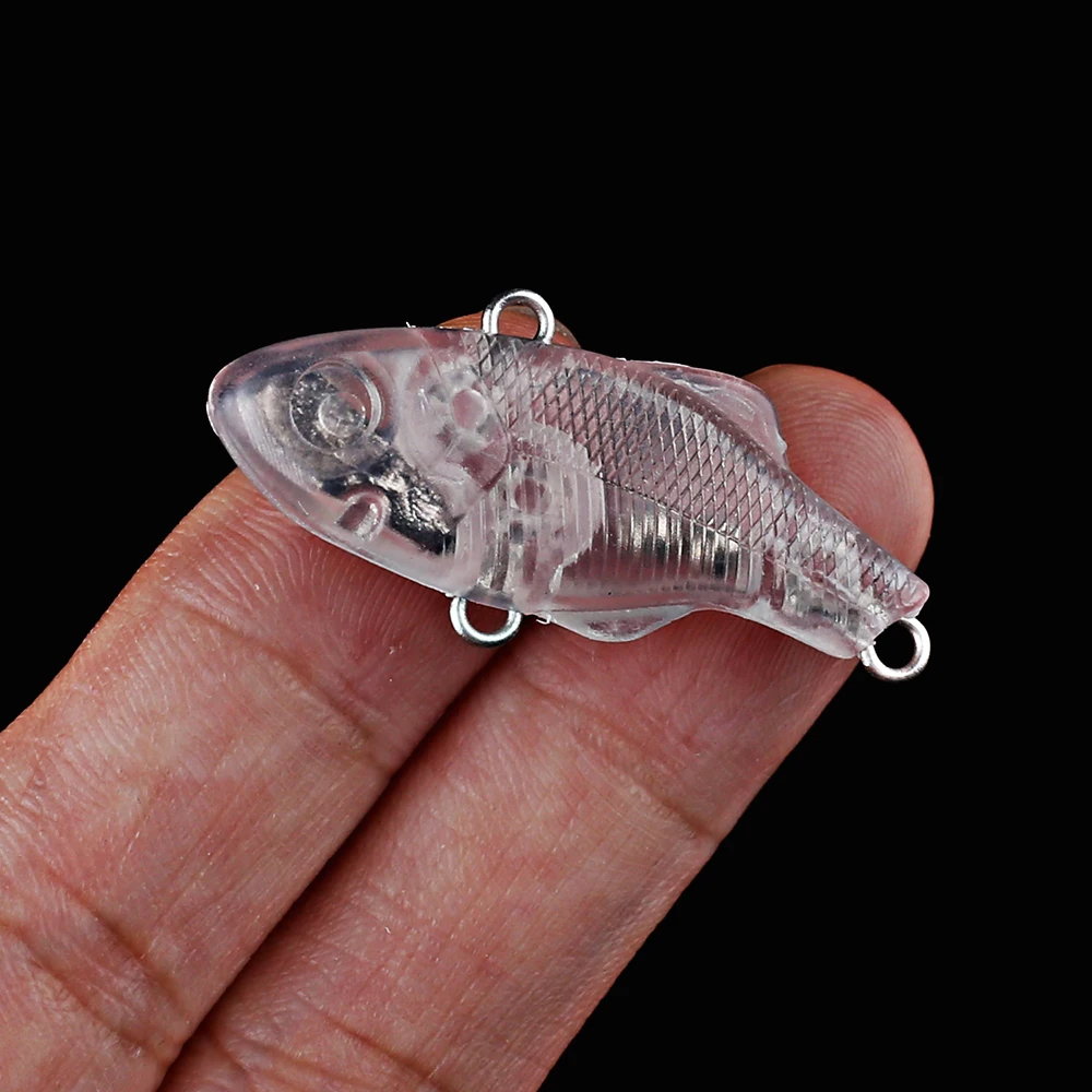 CCLTBA 20PCS/LOT Unpainted Mini VIB Baits 3.5cm/2.7g Sinking Hard Artificial Fishing Lures Blanks Vibration Wobble DIY Lure