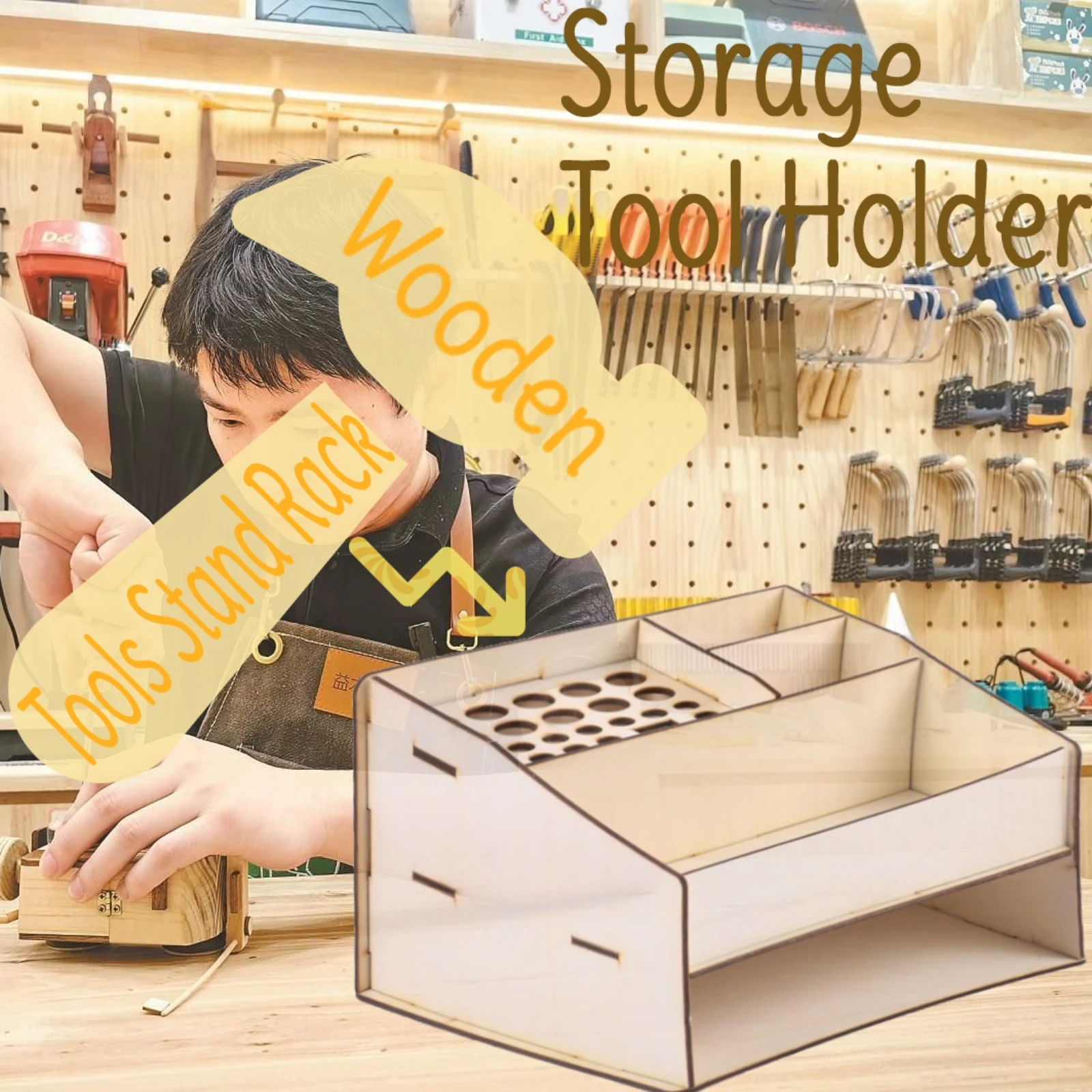 나무 페인트 안료 병 랙 스탠드 도구 랙 DIY 아트 페인팅 도구 모델 조립 키..