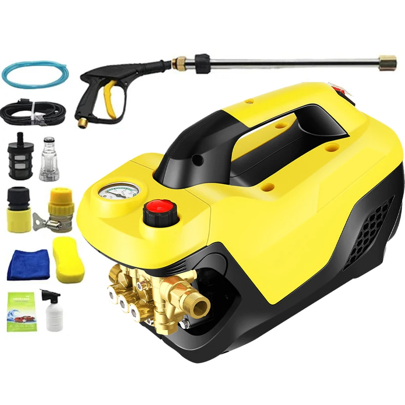 

220V 60HZ High Pressure Washer Portable Cleaner Adjustable Water Pressure Automatic Water Gun High-Handed Car Wash Tools 150Bar