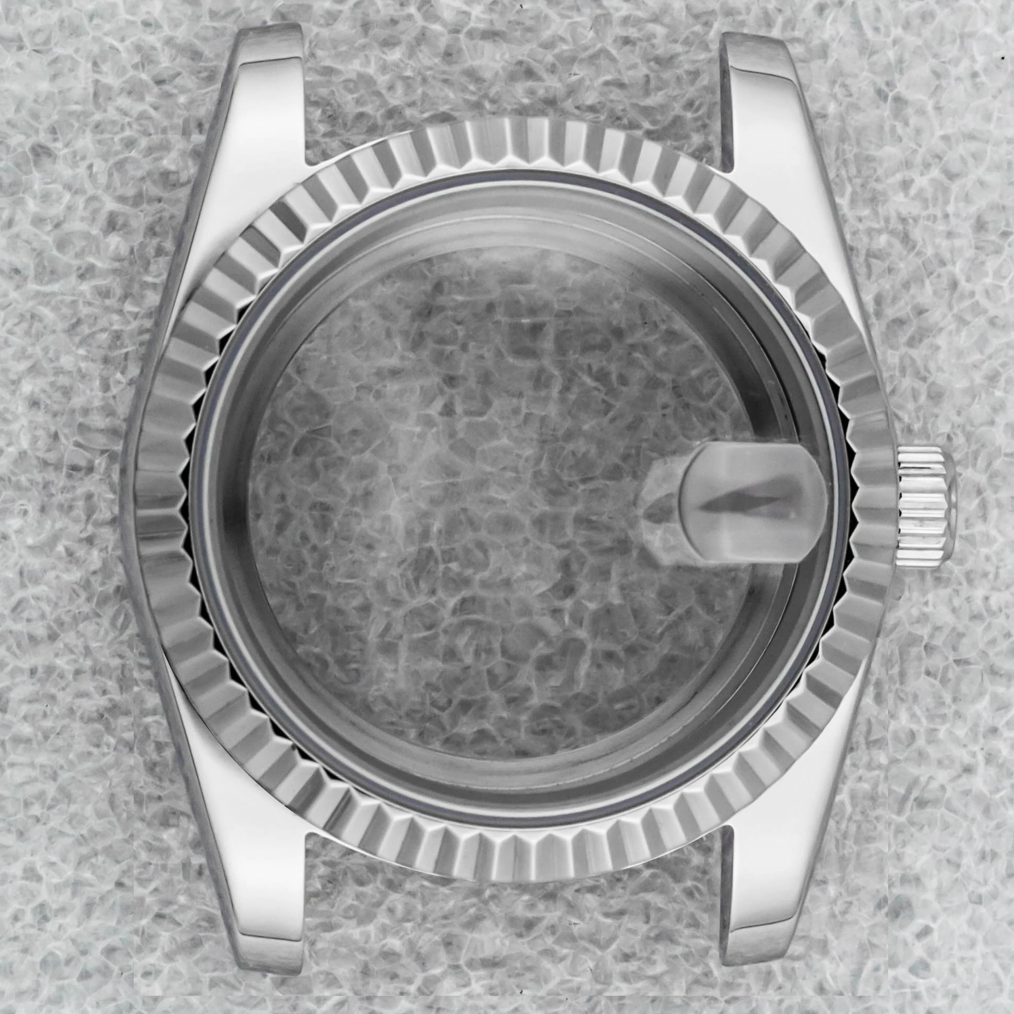 Sleek Stainless Steel Watch Case with Sapphire Glass