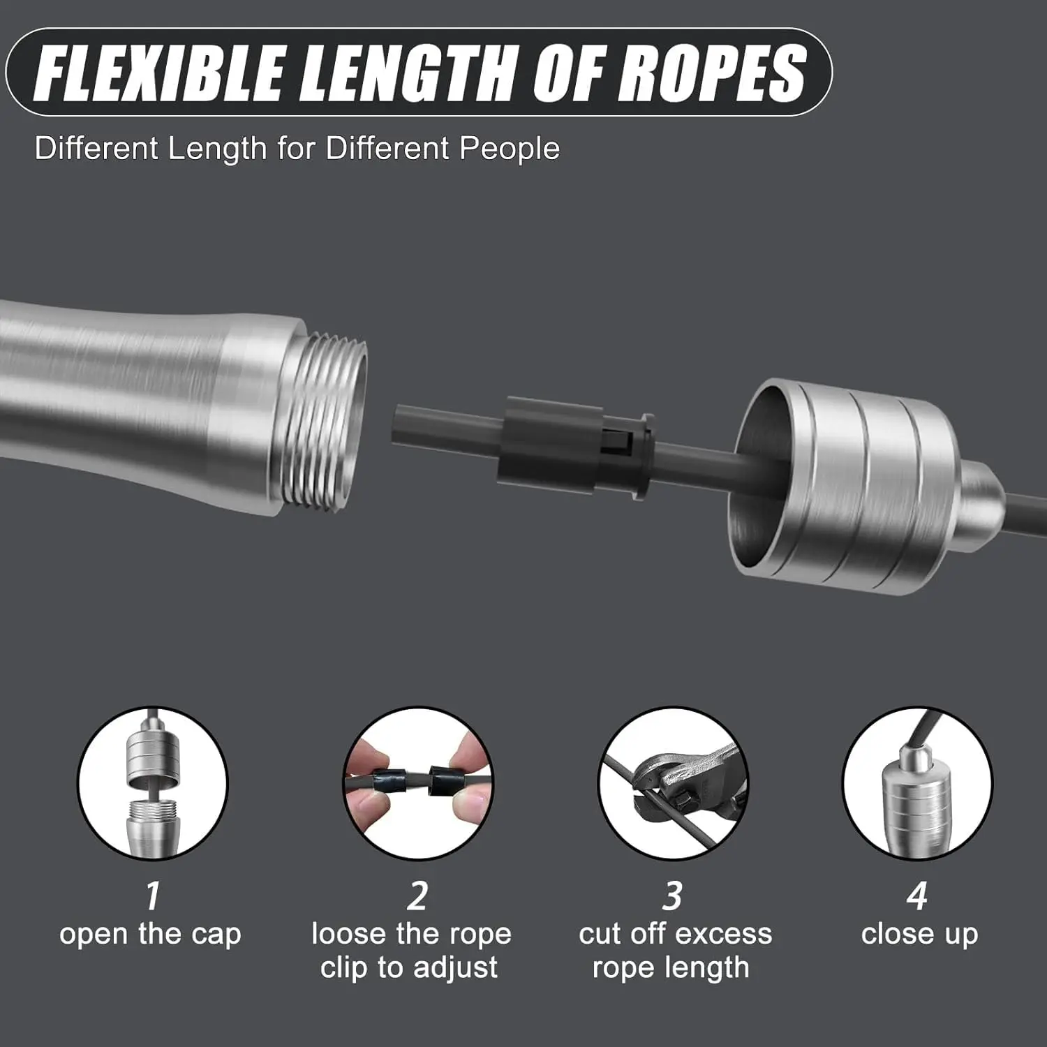 Speed Jump Rope Non-Weight Bearing Skipping Professional Fat Burning Fitness Weight Loss Exercise Adult Student Wire Rope 5
