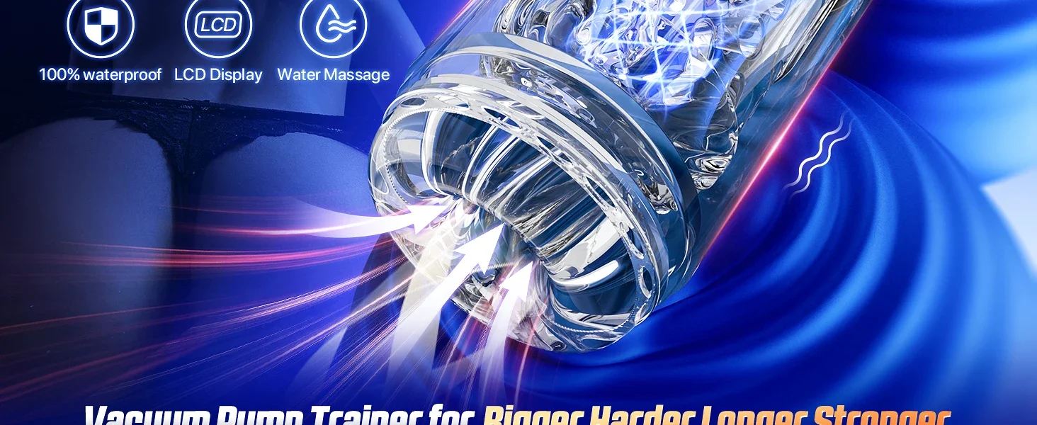 Male Masturbator with Automatic Thrust Rotation Suction Licking LCD Penis Vacuum Pump Water SPA Real Pocket Pussy Sex Toy Adult