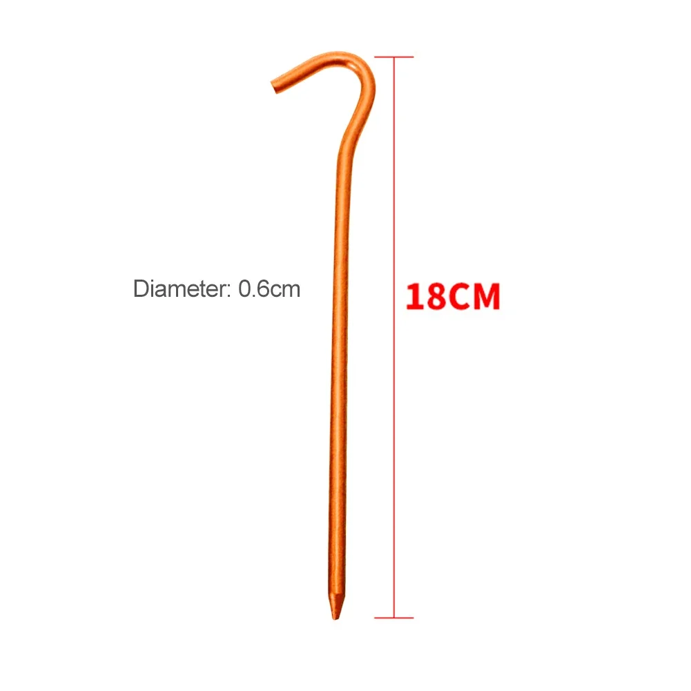 Tent pegs 4pcs/set 18cm Aluminium Alloy Tent Pegs With Hooks Garden Stakes Ground Nail for Hammock Camping Guyline Awning Canopy Flysheet