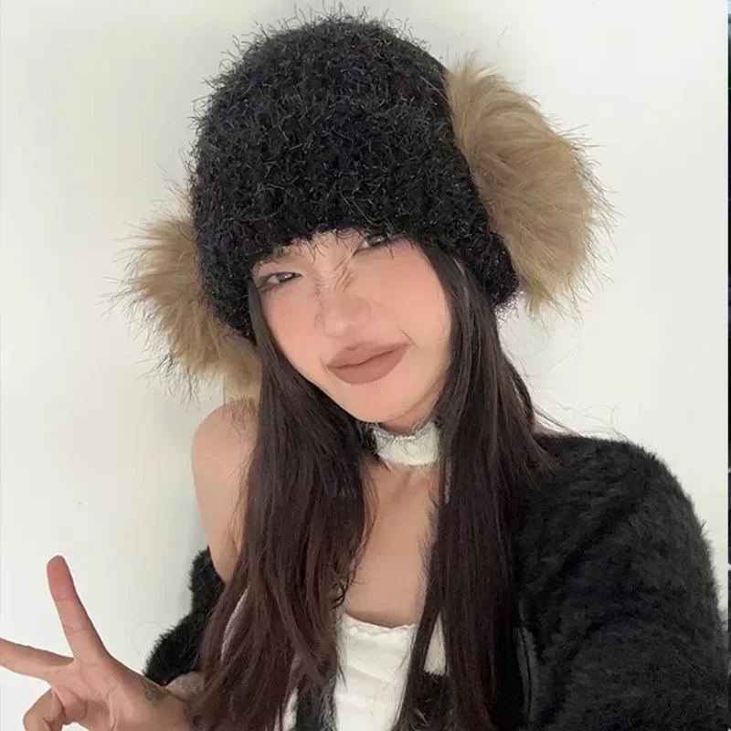 Y2k Plush Ear Muffs Earplugs Cold Protection Woman Ear Cover