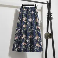 Spring Summer Chiffon Women skirts Casual Floral Printed Woman Long skirts Elastic Waist Female Loose extended Skirt - Image 4