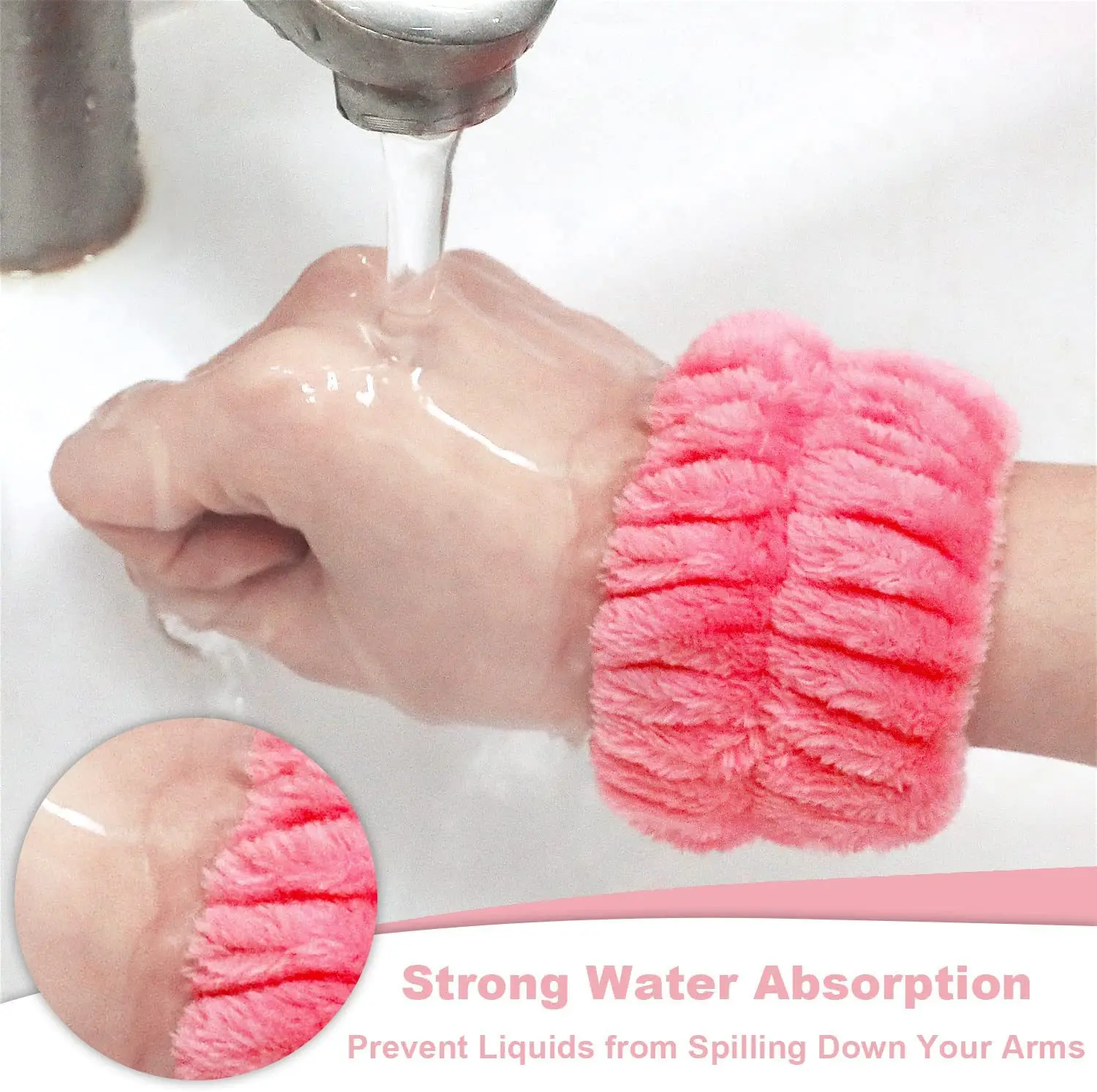 

Spa Wrist Washband Microfiber Wrist Wash Towel Band Wristbands Washing Face Absorbent Wristbands Wrist Sweatband Prevent Liquid