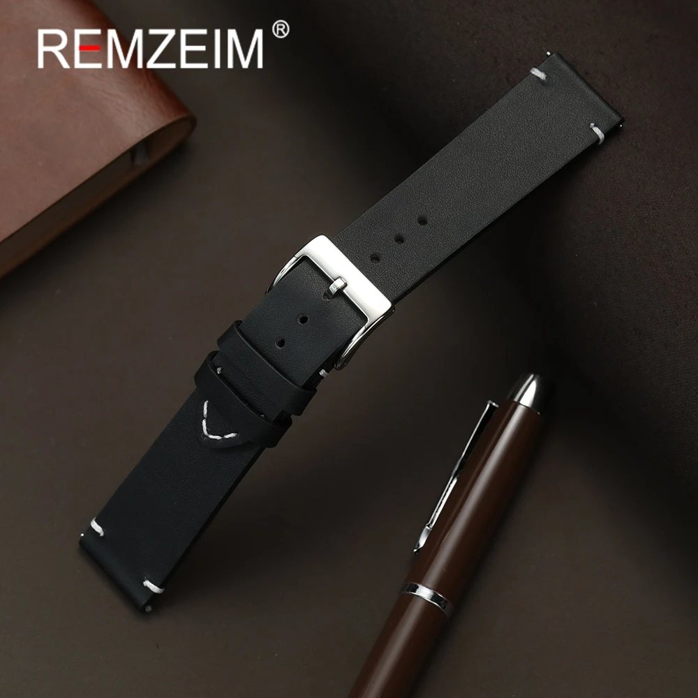 Luxurious Genuine Leather Quick Release Watchband - Casual Cowhide Bracelet