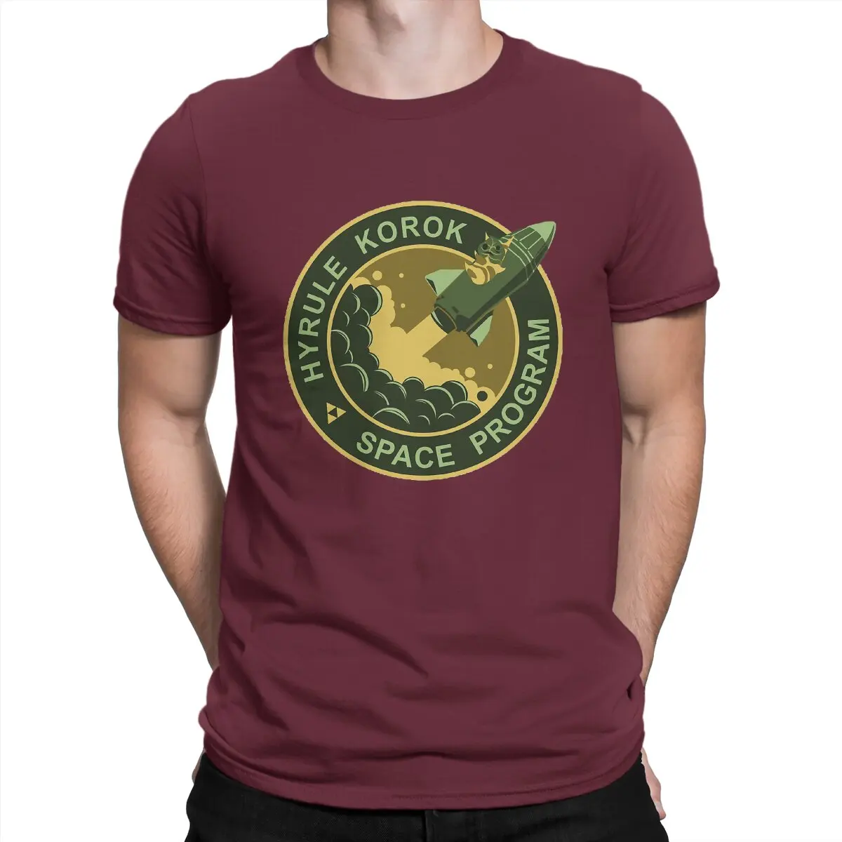thumbnail image 1 of Camiseta de ocio del programa espacial Korok para hombre, de algodón, cuello redondo, de manga corta, con estampado de Z-Zelda., 1 of 7