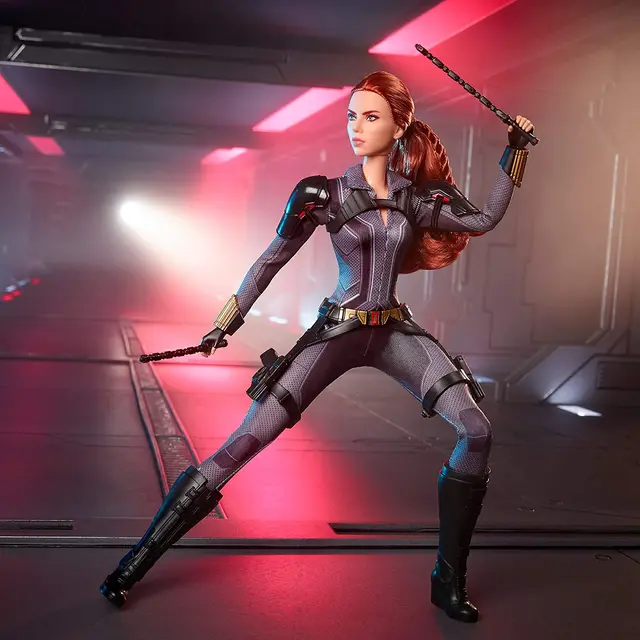 Barbie Signature Marvel Studios Black Widow Doll Poseable with Red Hair Wearing Armored Bodysuit and Boots Collectors Gift GLY31 3