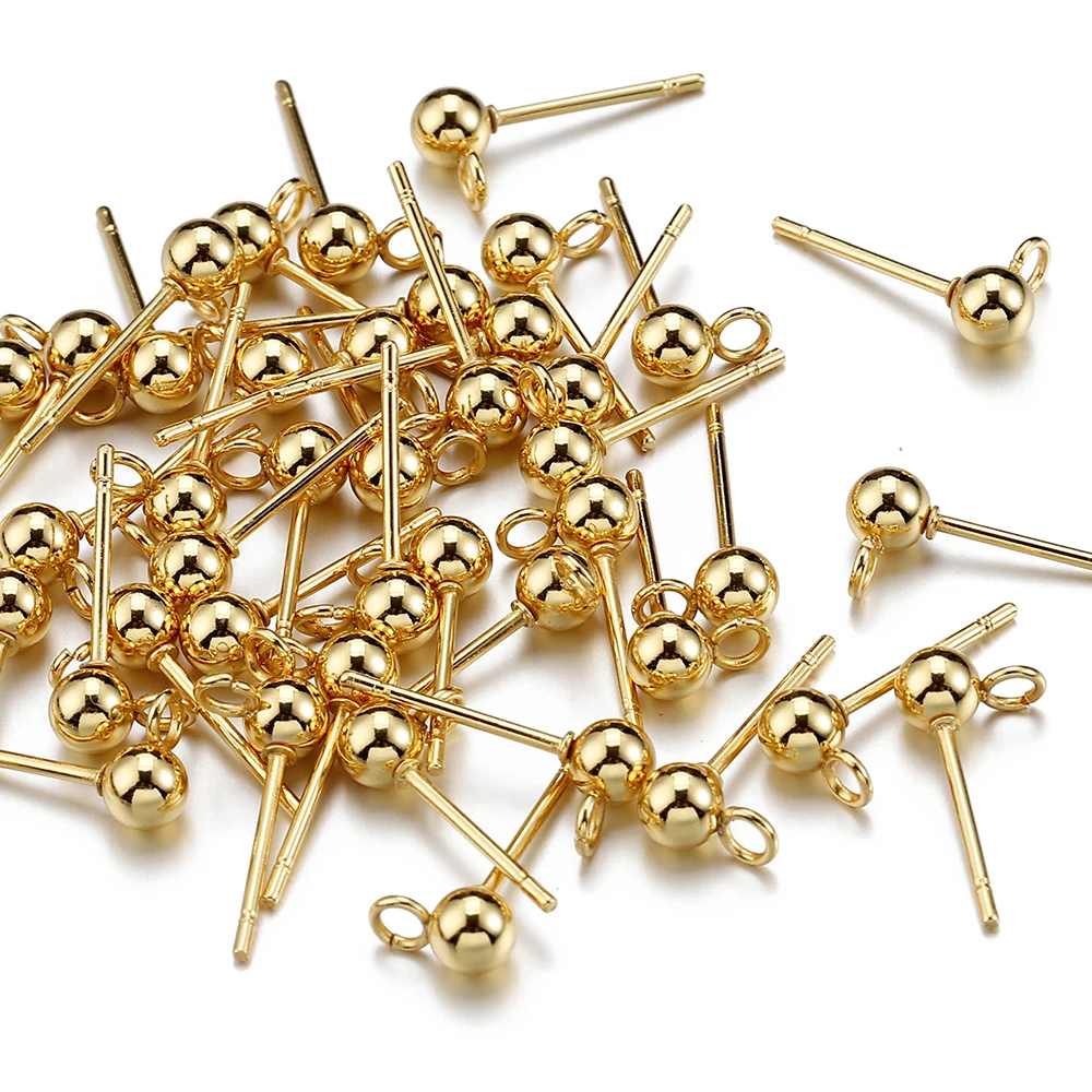 20 Stück Edelstahl runde Ohrstecker Ohrringe offener Ring Gold Ohrringe für DIY Schmuckherstellung Großhandel – Detail 2