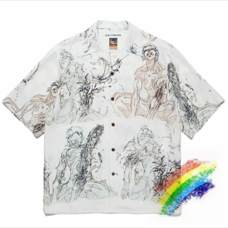 

Digital Comic Full Printing WACKO MARIA Shirt Men Women Top Quality Hawaiian Shirts Tee