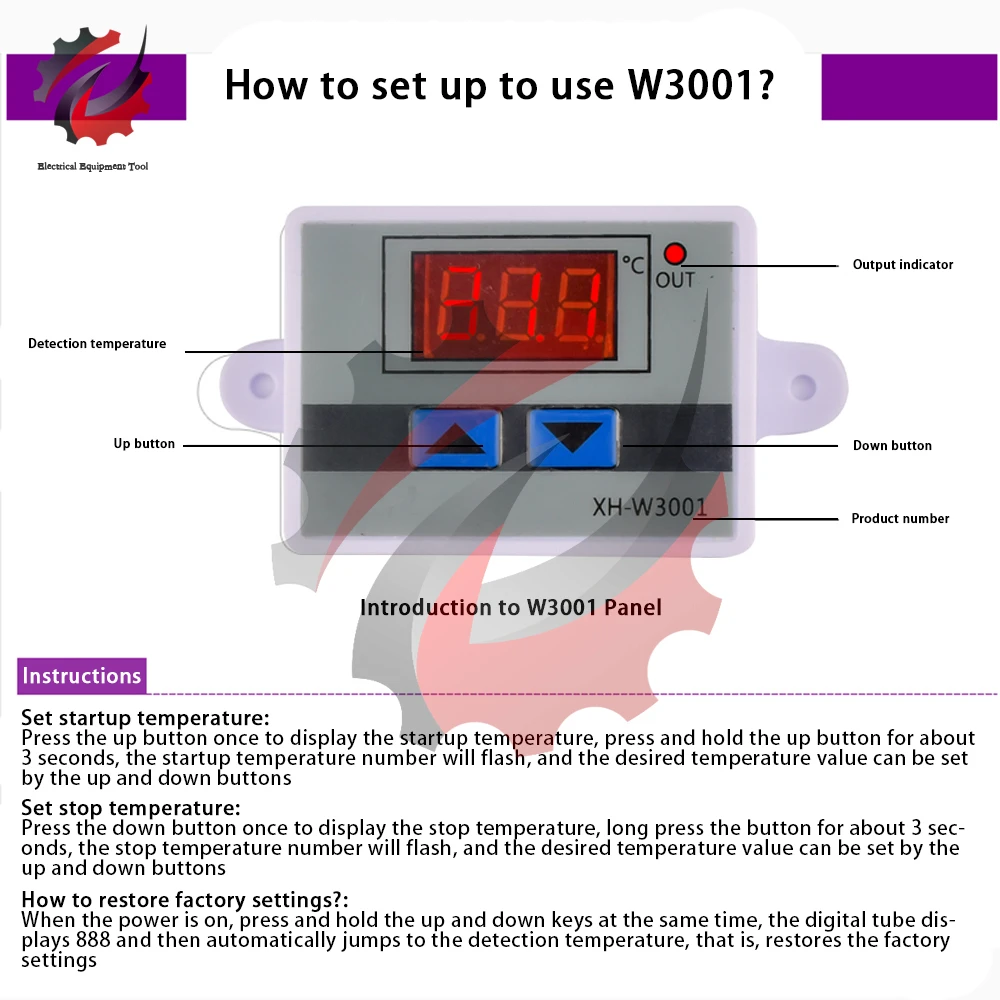 W3001 110V 220V 12V 24V Digitale Temperatur Controller Thermostat