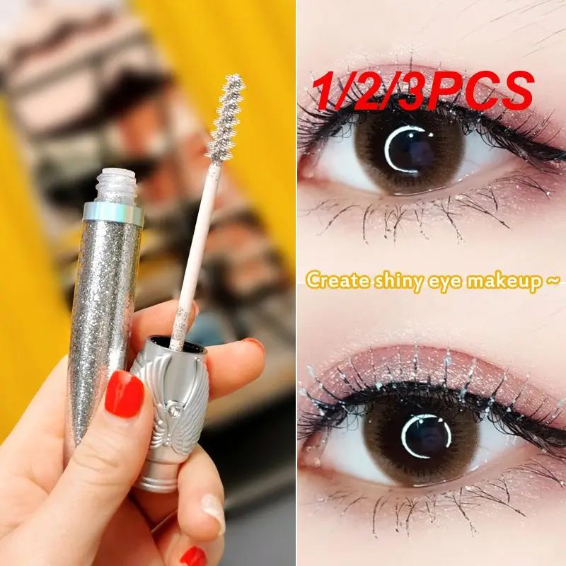 1/2/3Pcs Mascara Scintillante Shiny Glitter Mascara Waterproof Quick Stretch Curling Strumenti Per Il Trucco Degli Occhi Spessi Ombretto Tslm2