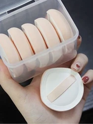 Soft Reusable Makeup Sponge Set - 5-Piece Triangle Powder Puffs for Liquid Foundation & Powder (5 white oval)