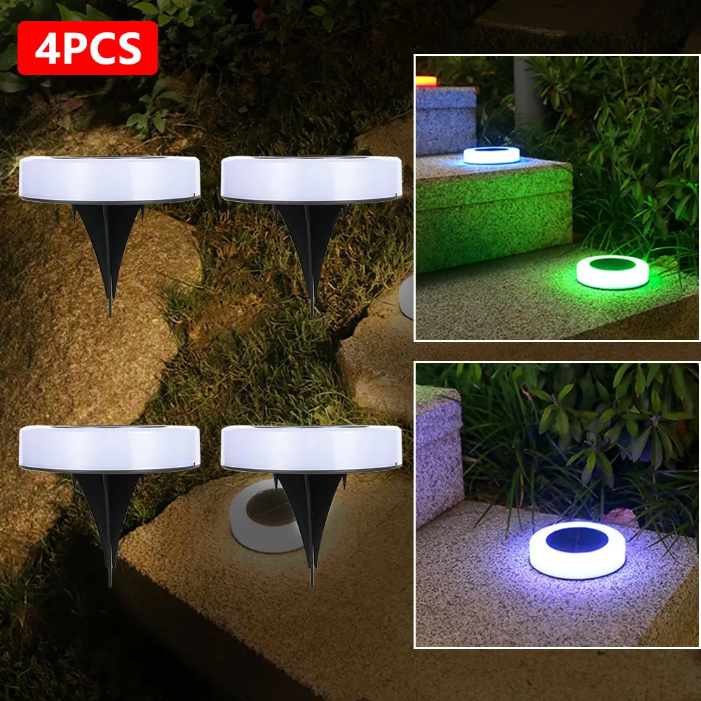 

4pcs/lot Waterproof Outdoor Solar Powered Garden Buried Light Atmosphere Lamp Pathway Patio Decoration Ground Light