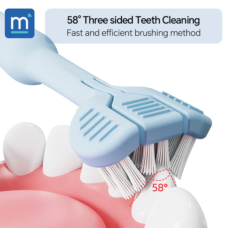 1/2 piece, children's 3-sided toothbrush/high-quality soft bristles/for daily oral cleaning of children aged 6-12 years old