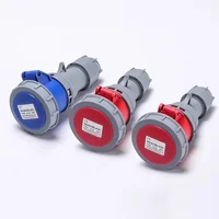 63A 125A IP67 220V 380V Industrial MALE FEMALE Plug and Socket 3P/4P/5P Electrical ConnectorWall Mounted Socket 2