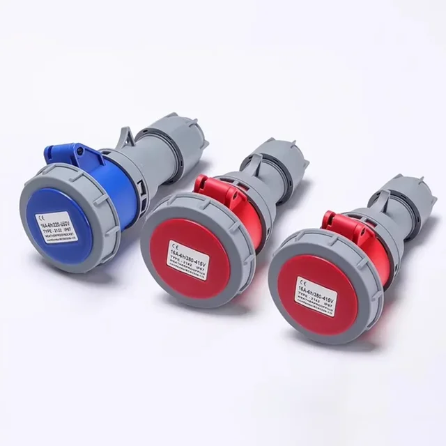 63A 125A IP67 220V 380V Industrial MALE FEMALE Plug and Socket 3P/4P/5P Electrical ConnectorWall Mounted Socket 2