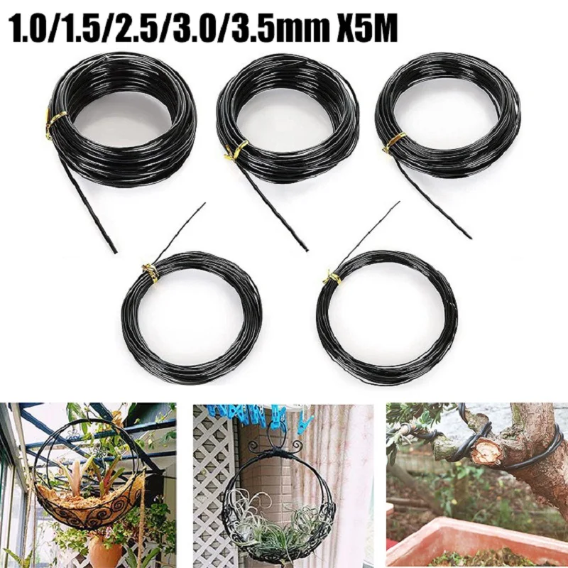 Bonsai Wire 1.0mm 1.5mm 2.0mm 3.0mm 3.5mmx5m Anodized Aluminum Bonsai Training Wire Garden DIY Tool Plant Shapes