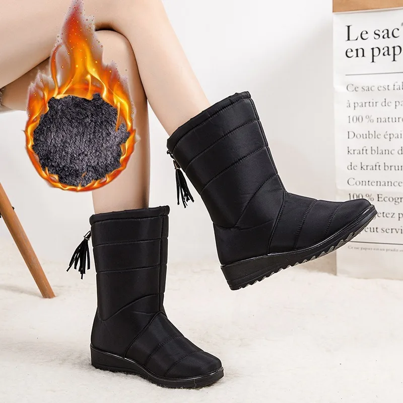 Women  Plush High Top Snow Boots