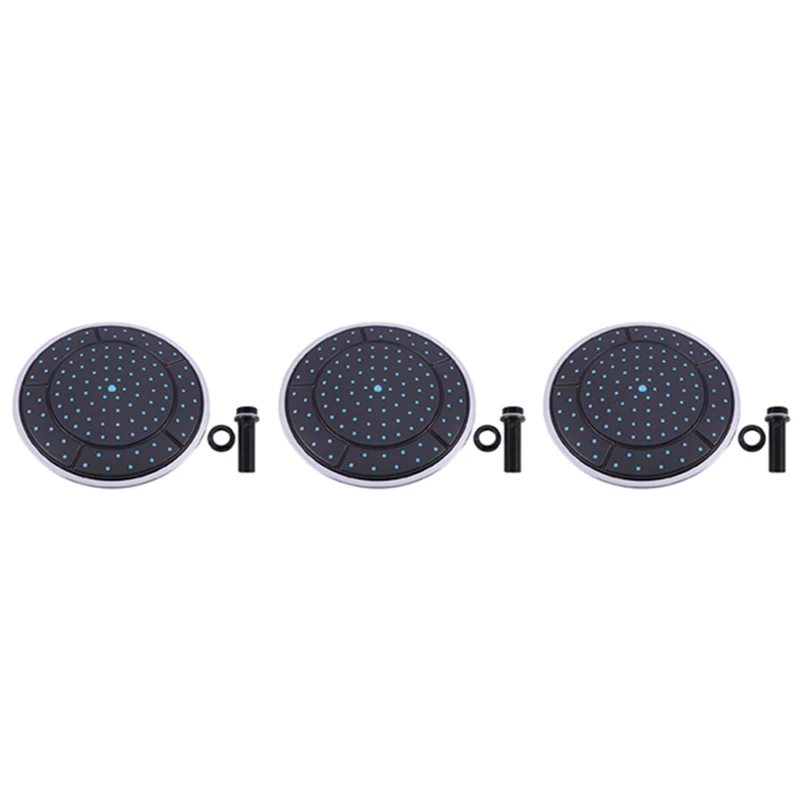 

3Pcs 25Cm Plastic Round Shape Rainfall Powered Shower Room Top Shower Roof Head Nozzle Cabin Accessories