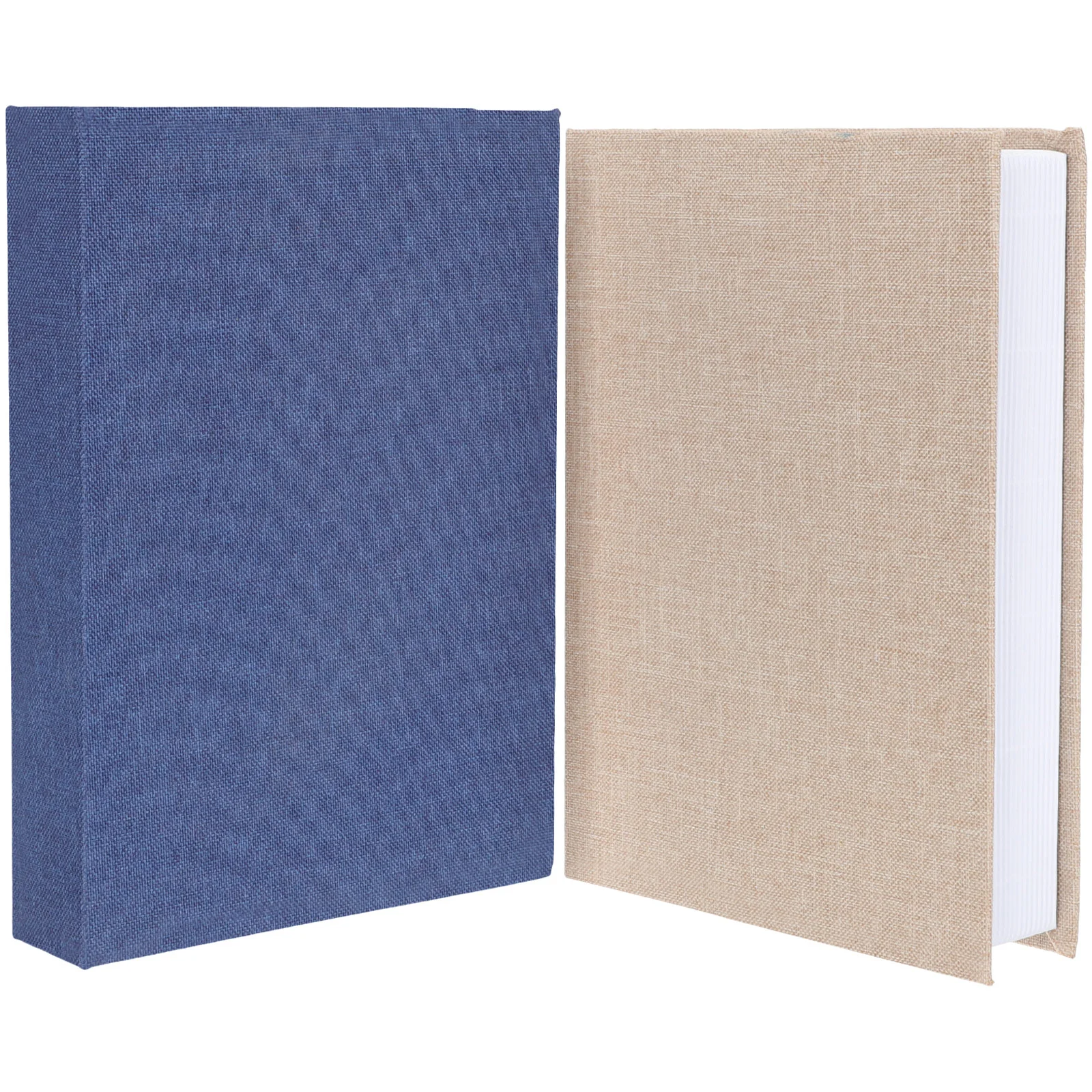 

2 Pcs Decorative Books Shelf Coffee Shop Fashion Office Fake Table Faux for Decoration Burlap Hardcover