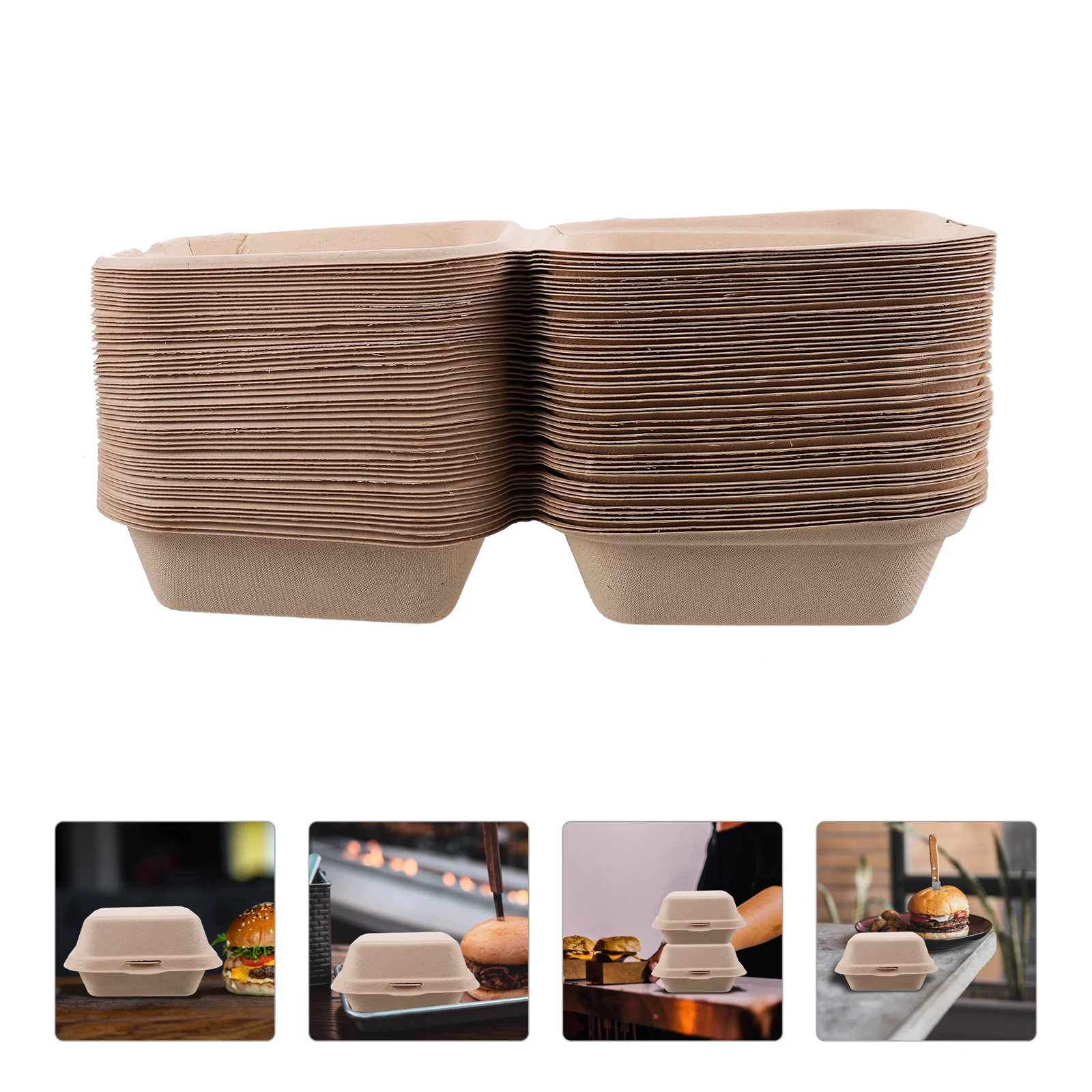 

50 Pcs Enchilokas Versatile Packaging Containers Dessert Holder Sandwich Disposable Food to Go Trays for Pulp Fast-food Paper
