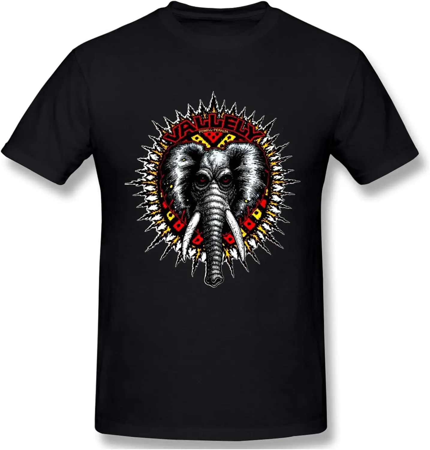 

Custom Mike Vallely Elephant T Shirts for Men Crew-Neck Cotton Top Tee Black