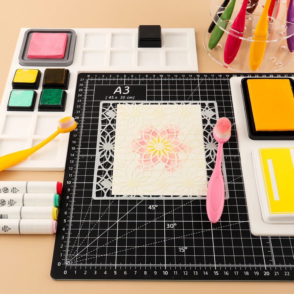 Ink Pad Holder 4 Style L-Shape Rectangle DIY Storage Tool for Card Album Making storage box plastic storage box storage container