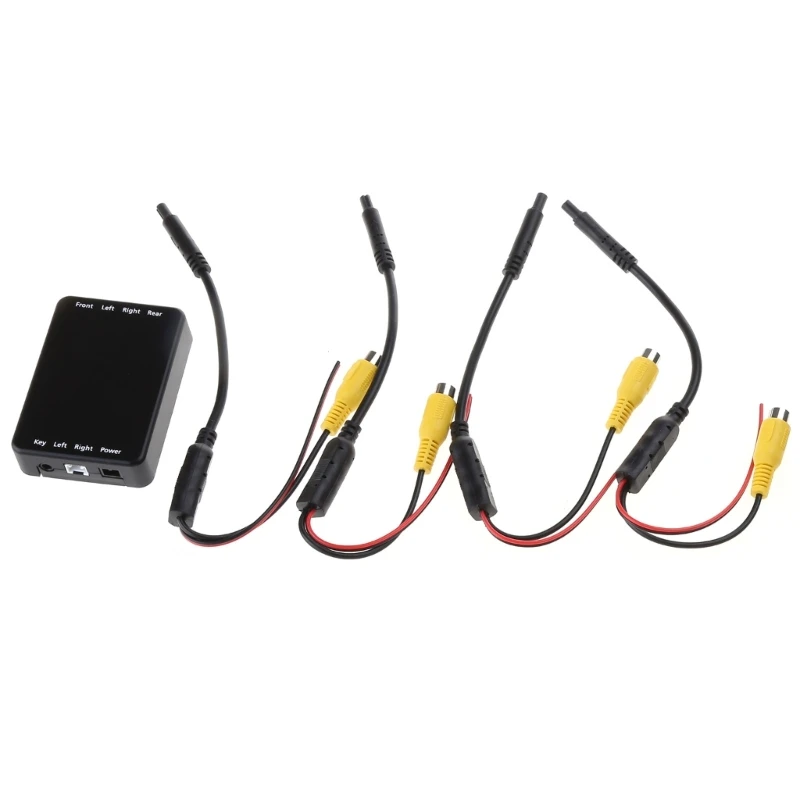 360 Degree Car Reversing Parking Panoramic Side View Rearview 4 Way Camera Control Box System Exterior Accessories AOS