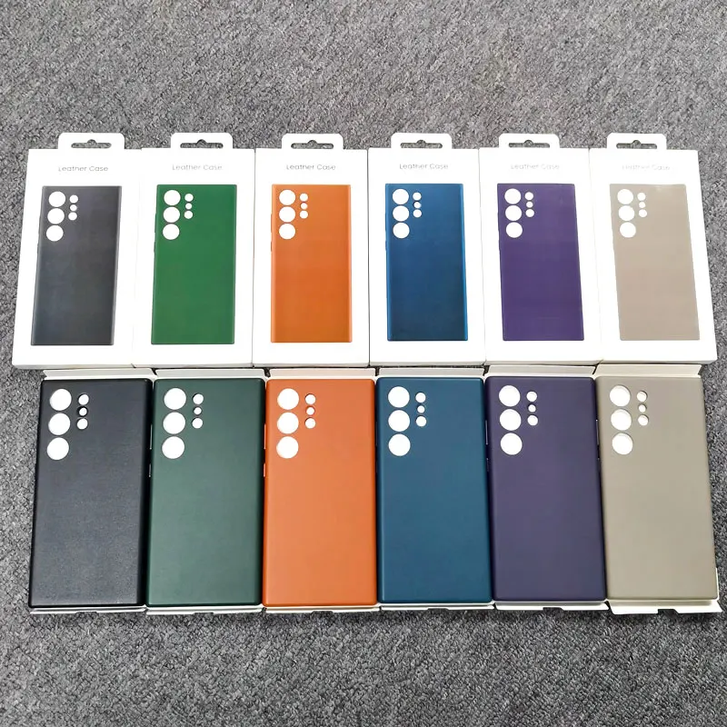 For Samsung Galaxy S24 Ultra Plus S24+ S24Ultra 5G Case Luxury Eco Leather Case High Quality Leather Shockproof Protective Cover