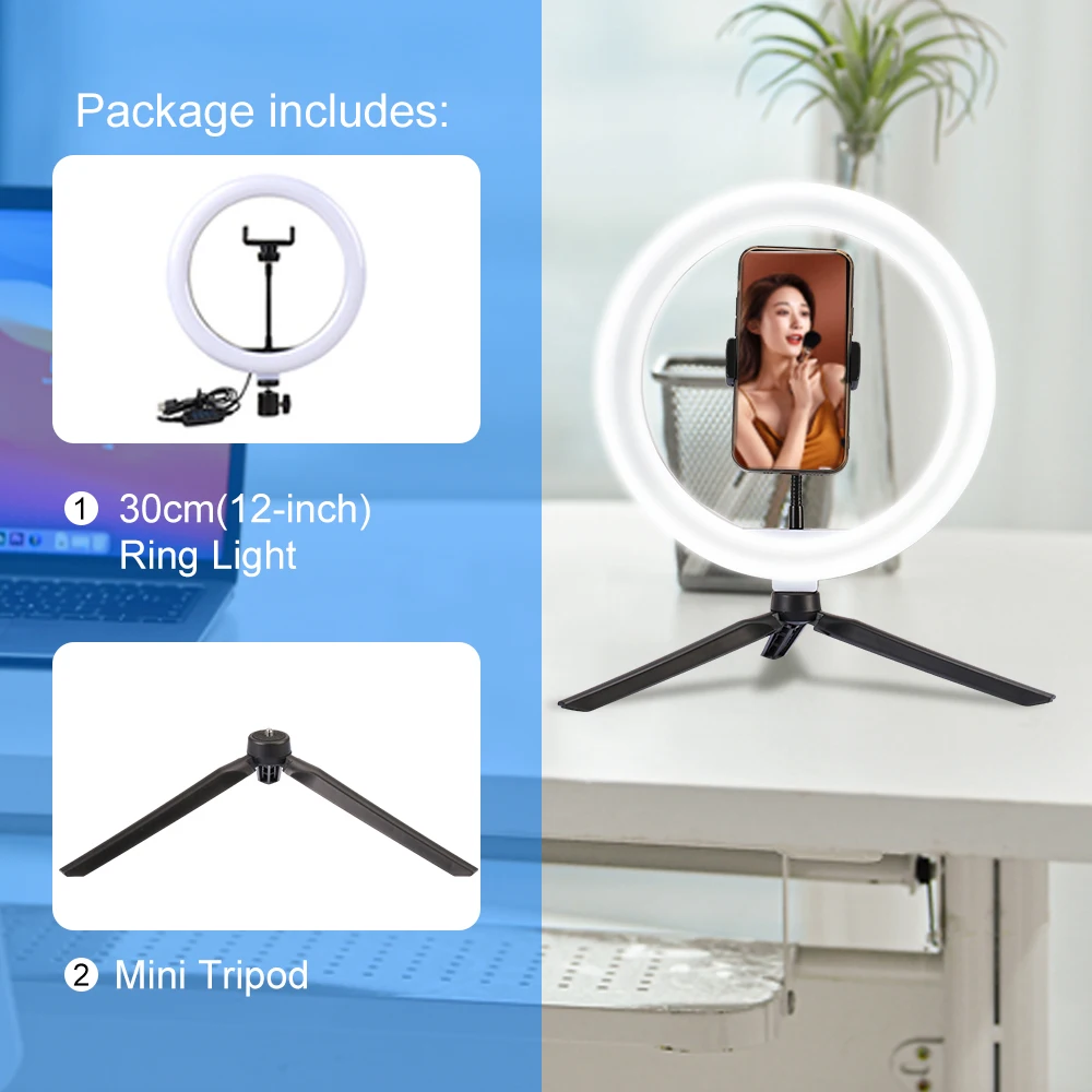 12Inch LED Ring Light 3 Tripod Stand Selfie Stick Dimmable With 2  Adjustable Phone Holder Carry Bag Remote Control For Photo Video Tiktok  Livesteam Ma - Yahoo Shopping