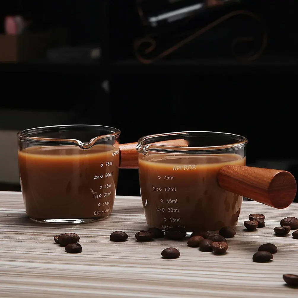 75ml Glass Measuring Cup Espresso Coffee Small Milk Cup Heat Resistant