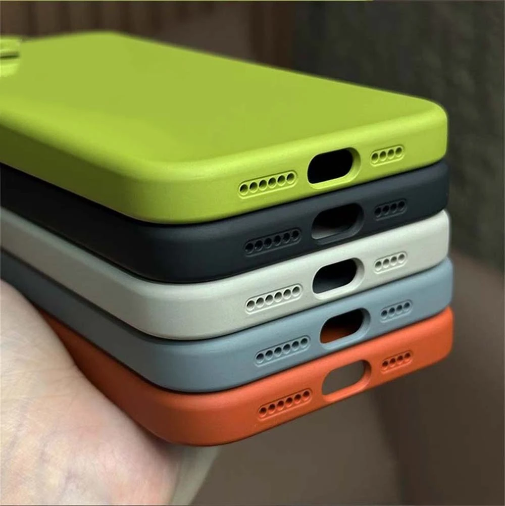 Luxury Soft Liquid Silicone Shockproof Bumper Case with Full Lens Protection - Solid Color