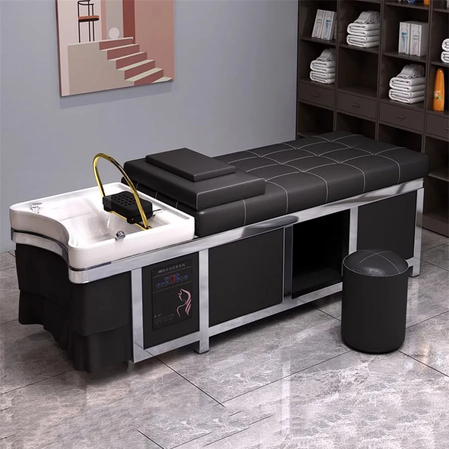 Professional Shampoo Chair Stylist Luxury Head Spa Bed Shampoo Chair Basin Electronic Massage Mobile Potable Stoelen Furniture