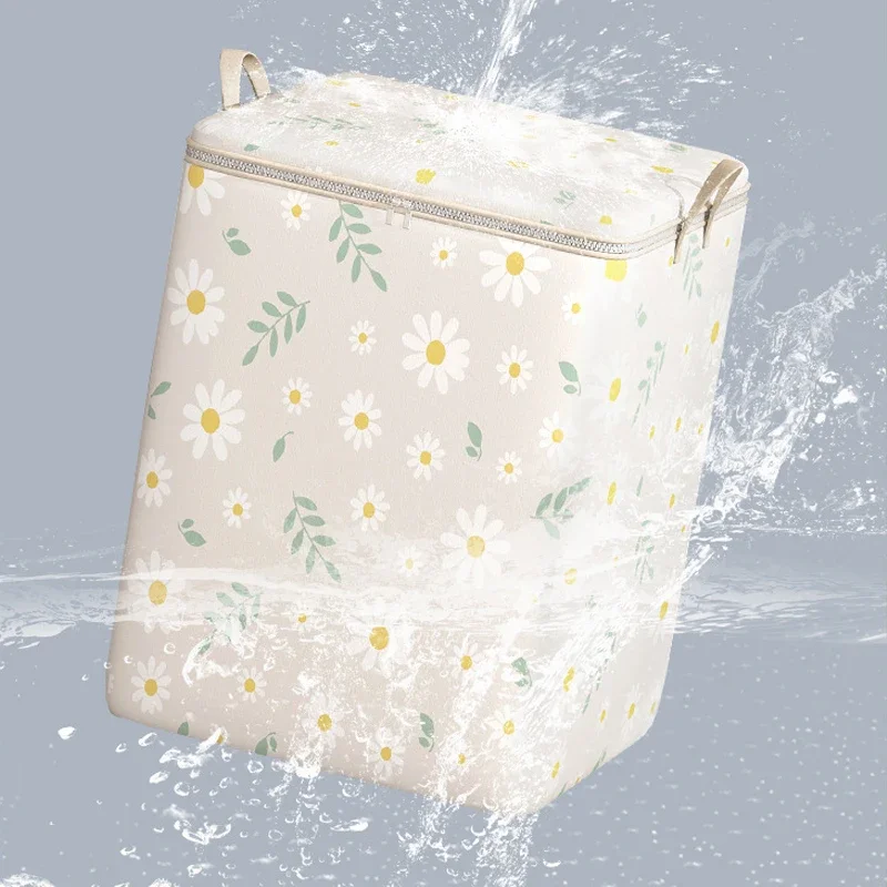 110/140/180/L Large Capacity Clothing Storage Box Folding Non Woven Fabric Quilts Clothes Organizer Case With Zipper Storage Bag 5