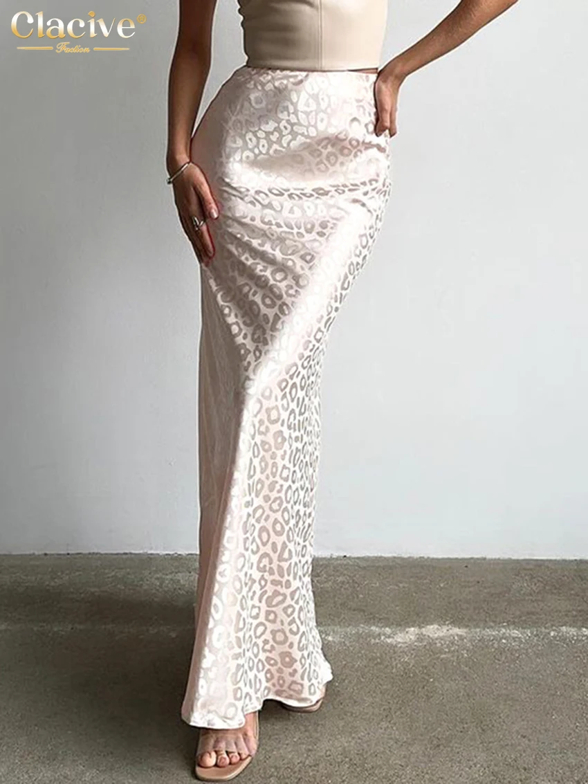

Модные облегающие юбки Clacive с принтом для женщин, элегантная юбка до щиколотки с высокой талией, повседневная классическая юбка, женская одежда 2024