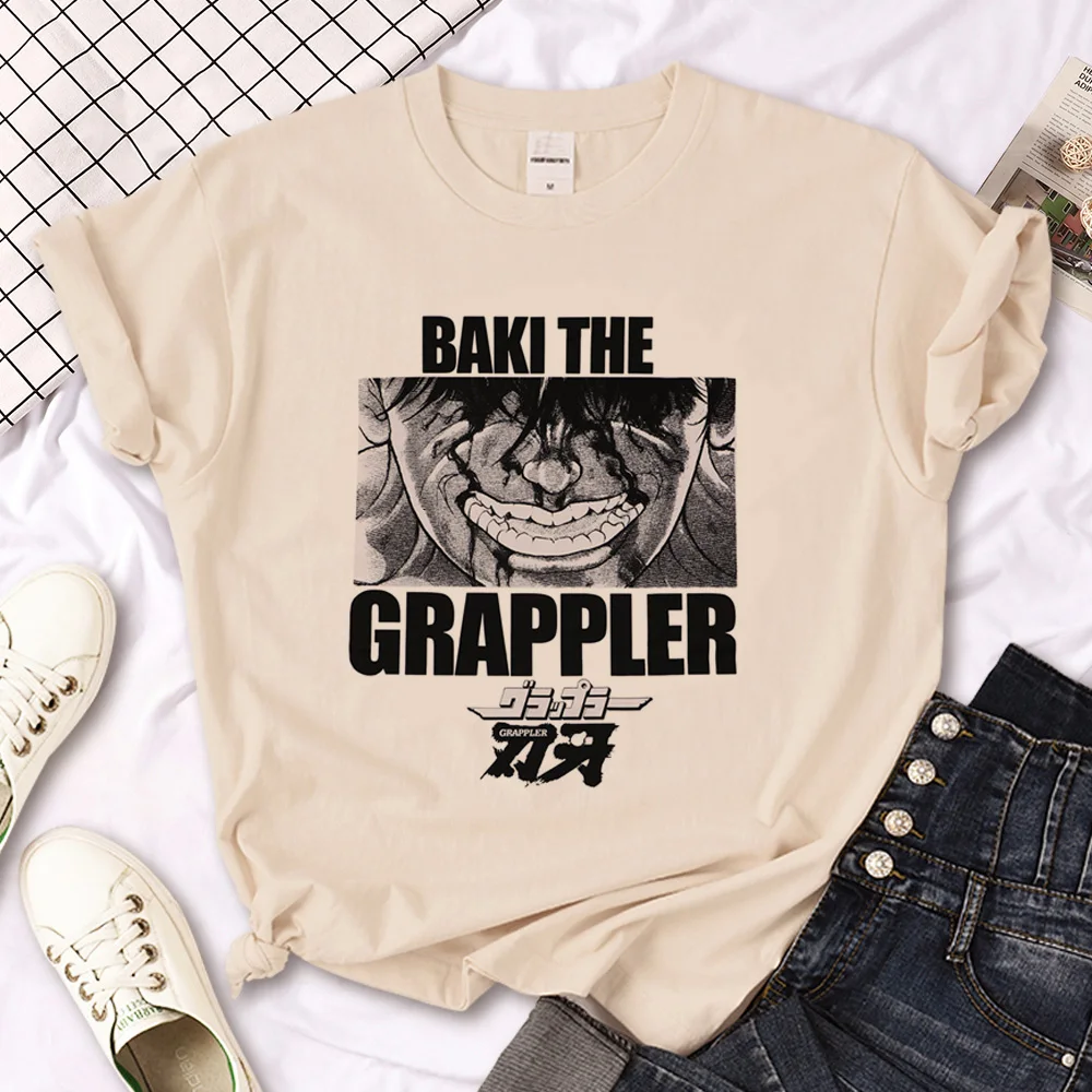 

Baki tshirt women anime Tee female manga funny Japanese clothing