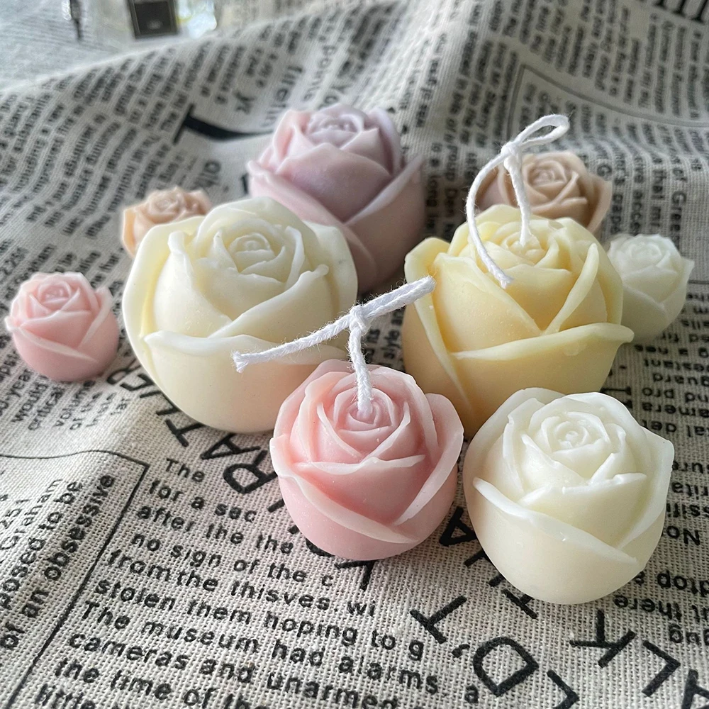 3D Rose Flower Candle Mold Rose Shape Silicone Mold Resin Rose