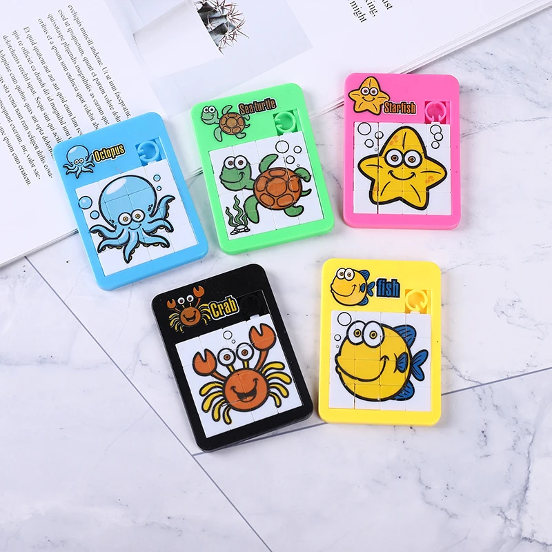 Puzzle Plastic Moving Sliding Early Education Animal Children's Jigsaw Puzzle Toy School Kindergarten Gift Gifts for Kids Games 20pcs english alphabet stickers 3d kindergarten reward bubble stickers puzzle early education three dimensional decor stickers