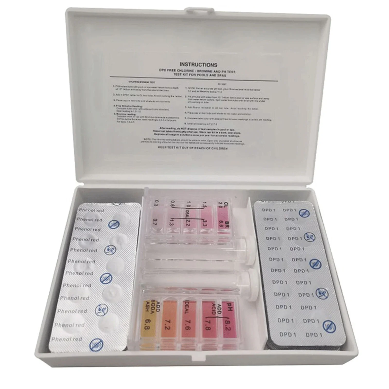 3in1 Pool Water Test Kit PH Testing Water Quality With Box Outdoor Swimming Pool Quality Testing Tool Accessories water quality test kit