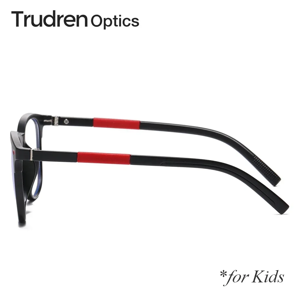 Trudren Kids TR-90 Horn Rimmed Square Non-prescription Clear Eyeglasses for Children Blue Light Blocking Computer Glasses 2001