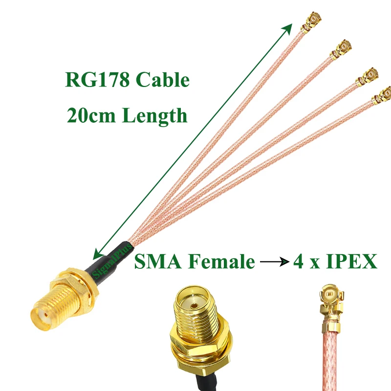 Extension Coax Jumper Pigtail cable splitter RG178 IPEX to SMA  UFL/ u.FL/ IPX/IPEX,RF Coax Adapter Assembly Pigtail Cable