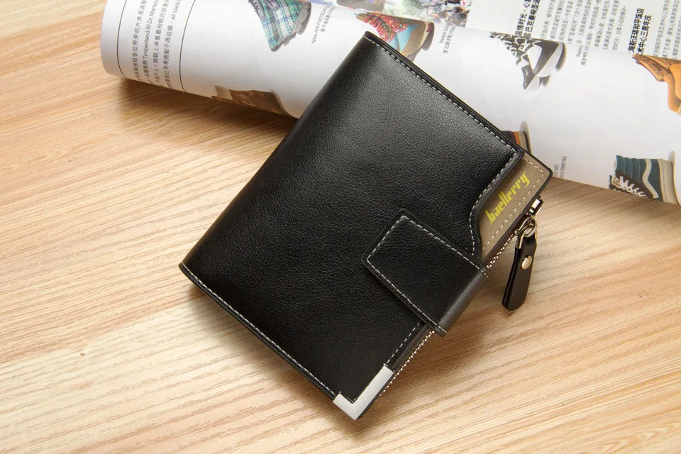 Baellerry Kurze Luxus Männer Brieftaschen Zipper Münzfach Karte Halter Männlichen Brieftasche Kupplung Foto Halter Marke Mann Geldbörsen Brieftasche – Detail 2