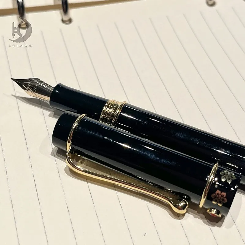 1PCS Yongsheng 9668 Black Gold Metal Calligraphy Pen,Office Writing Pens for Businessmen, Students, Executives - 4