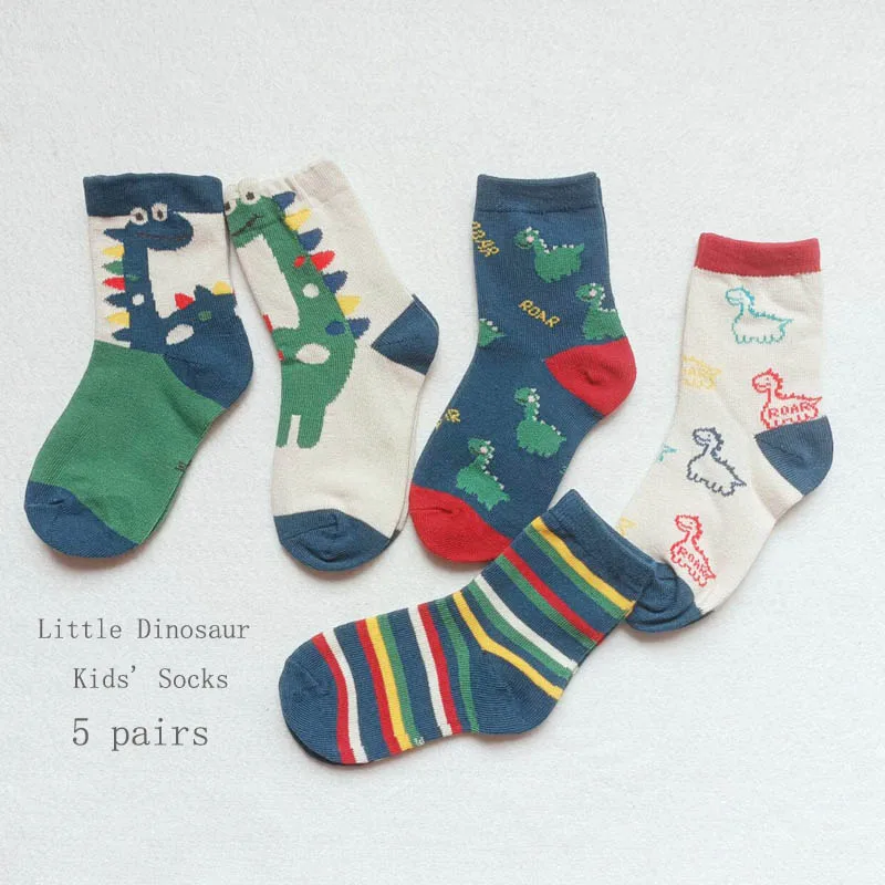 Boys' Spring and Autumn Cartoon Cotton Socks Little Boys' Baby Casual Versatile Socks woman combed cotton tube socks dinosaur embroidery funny cute cartoon harajuku solid color spring autumn casual girl crew socks