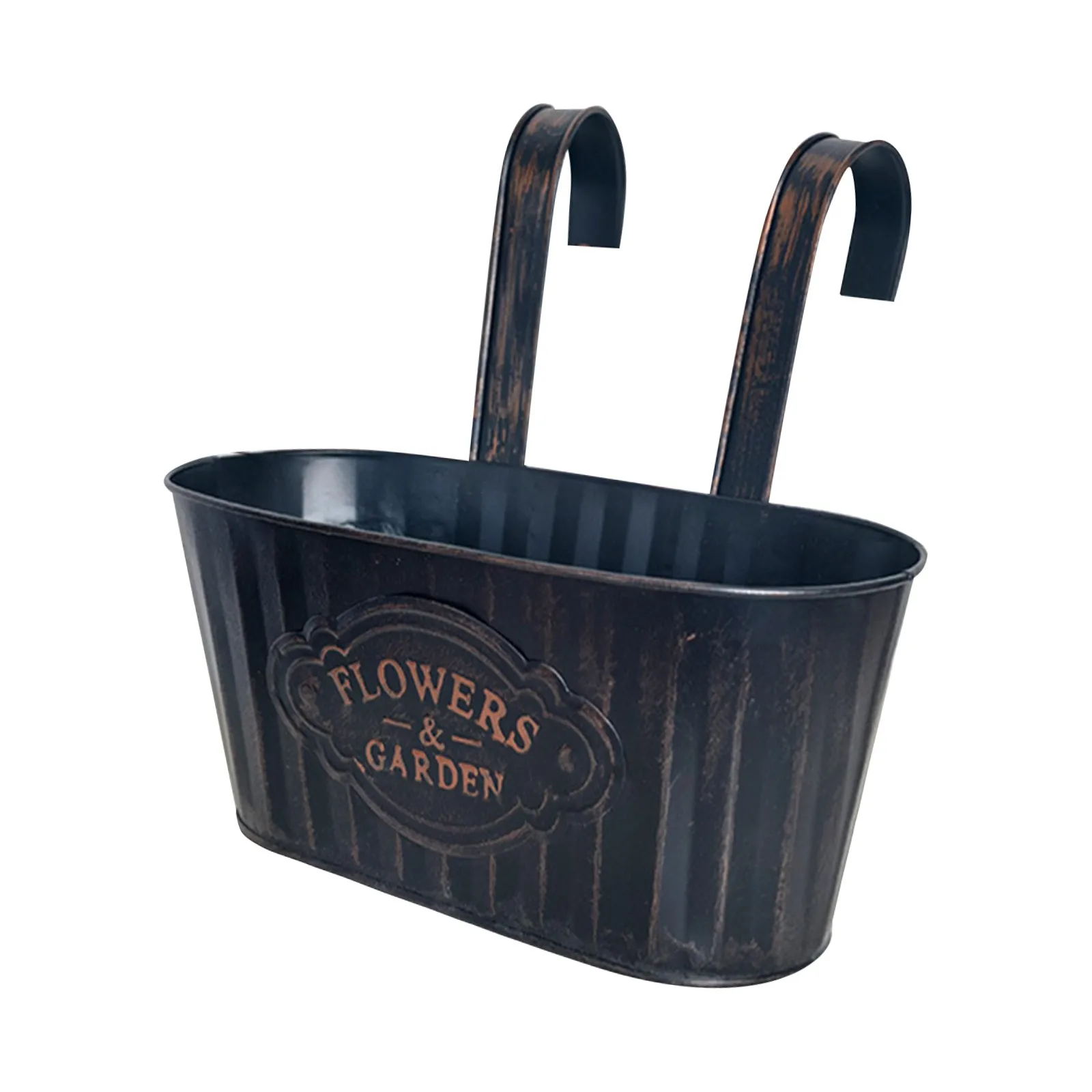 Over Fence Hanging Pots Iron Hanging Flower Pot Railing Planter for Home Garden Fence Metal Hanging Planter for Outdoor